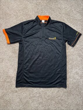 Bliss Black Polo with Orange Trim and Zip